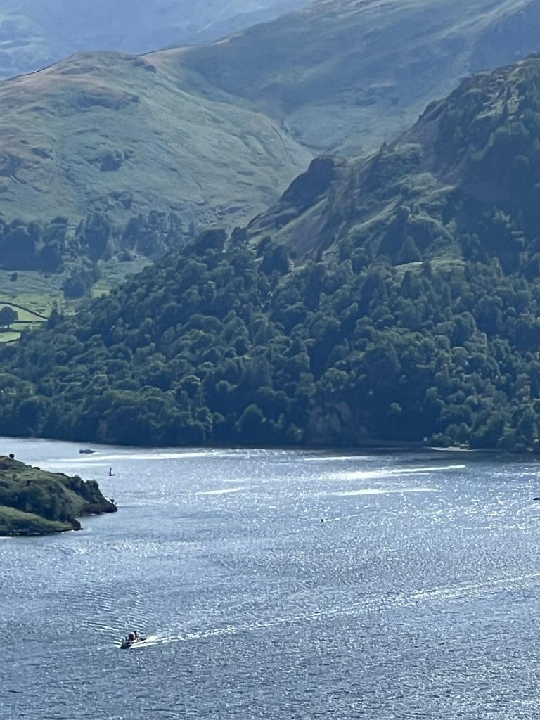 Lake, boat, and mountain (Lake District)