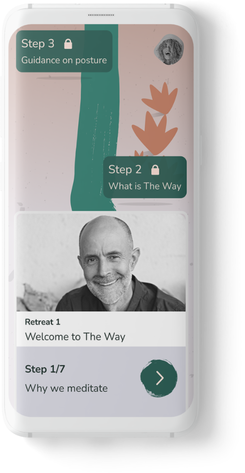 mobile phone mockup showing Step 3 of The Way App